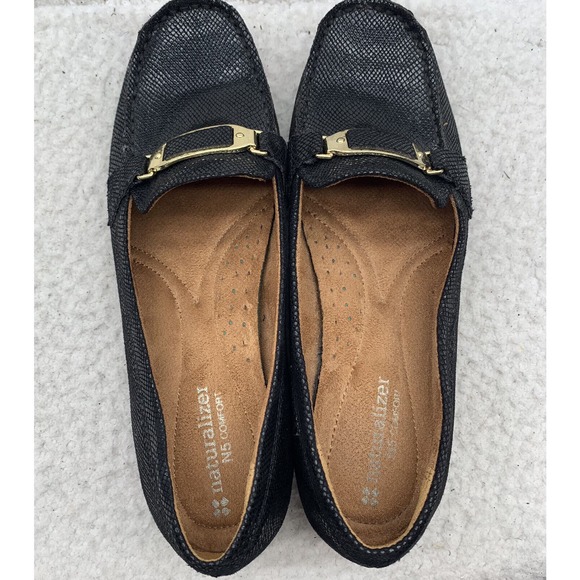 Naturalizer Gallop Loafers Womens 7M Shiny Black N5 Comfort Dressy Classy Office - Picture 3 of 8
